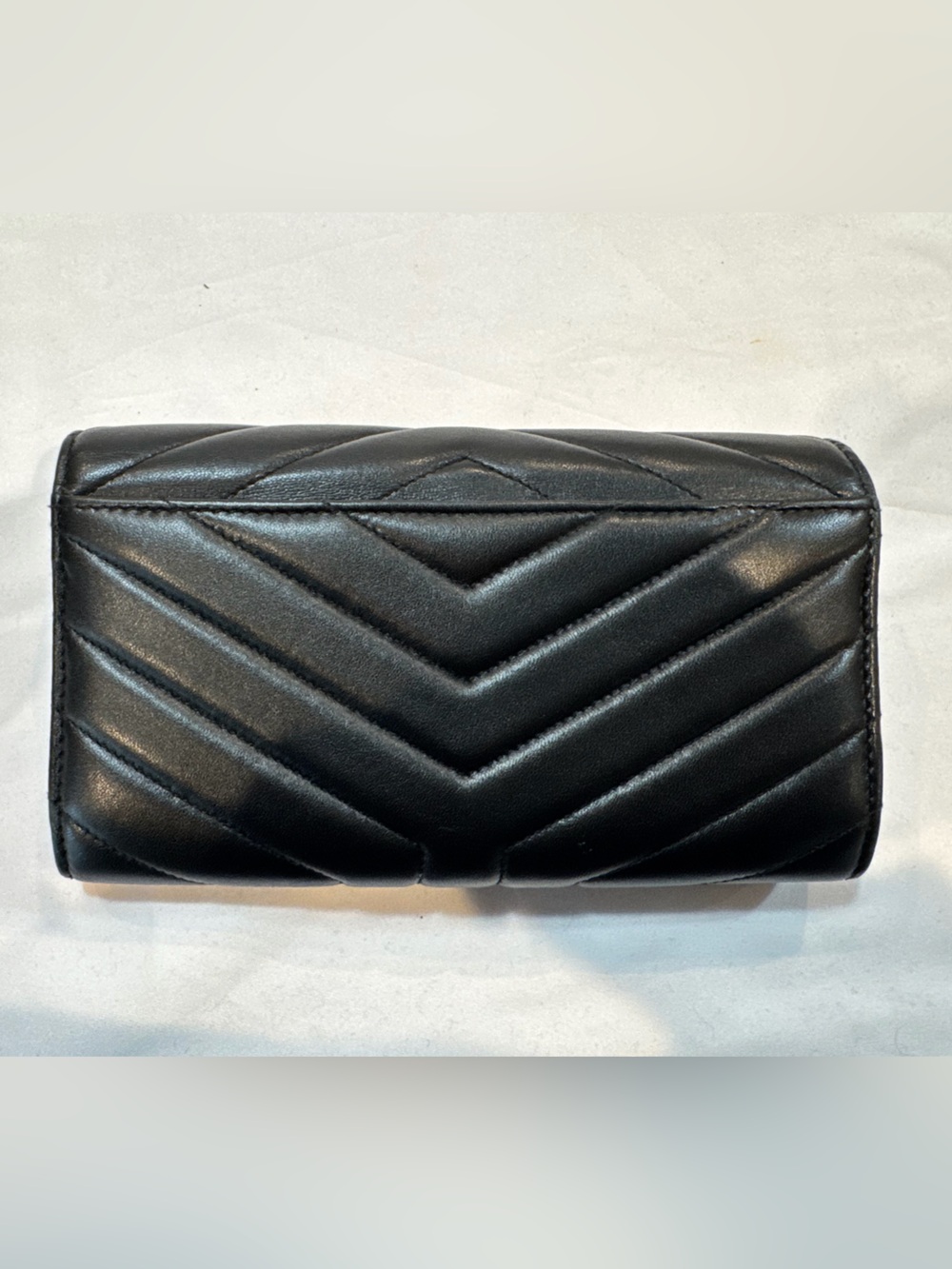 Saint Laurent Lou Lou Wallet - Black Quilted Leather with Silver YSL Logo - Picture 5 of 13